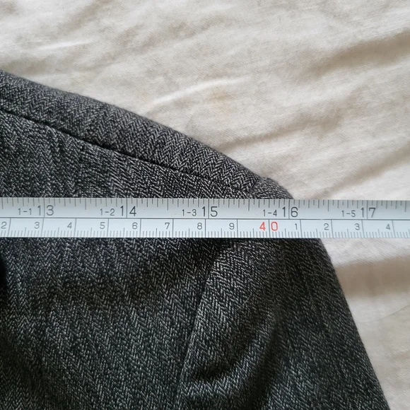 Suzy Shier Women's US4 Blazer Gray Black Velvet Panel Button Front Tailored Fit - Picture 14 of 16